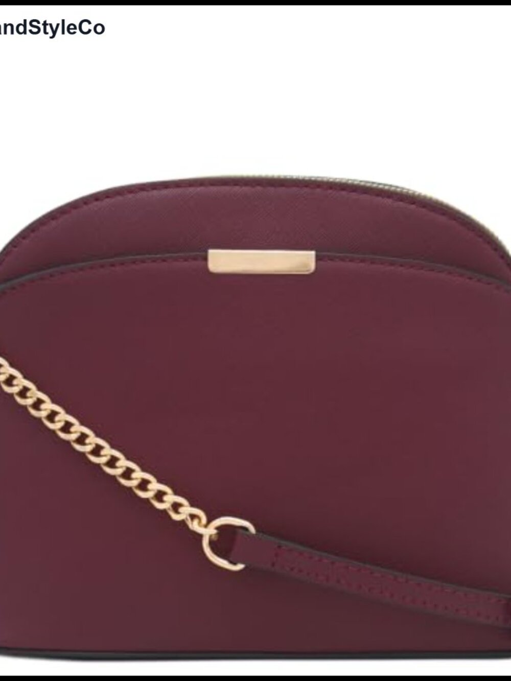 Faux Leather Dome Crossbody Bag Chain Strap Adjustable